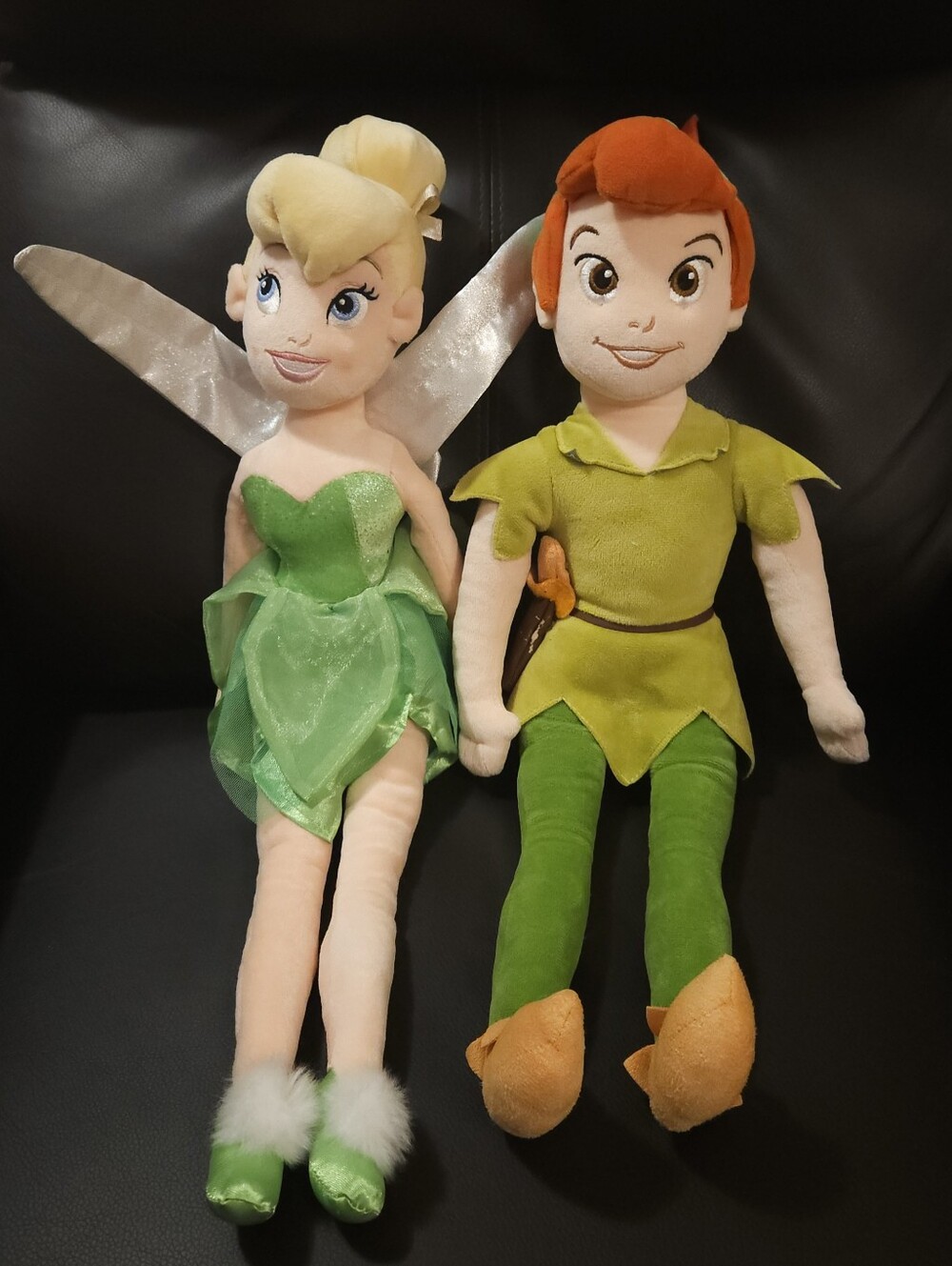 Disney Store Tinkerbell And Peter Pan 21" Plush Set!!
